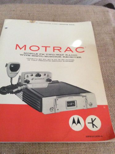 Vintage Motorola Motrac Mobile Fm Two Way Radio