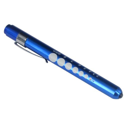 YESTARUSA® Pupil Gauge Reusable Penlight Pen Light Blue Boxed
