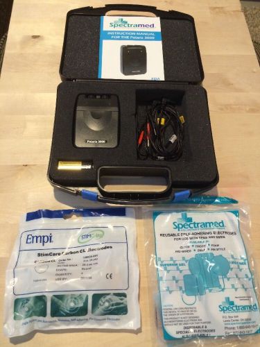 Spectramed Polaris 3000 Electrotherapy Dynaflex Electrodes Medical Therapy Case