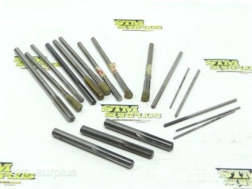 Lot of 18 hss &amp; carbide tipped chuck shank reamers 2.438mm to 13/32&#034; yankee garr for sale