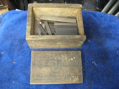 Partial Box of Vintage REX AA High Speed Steel Bits in Wooden Box