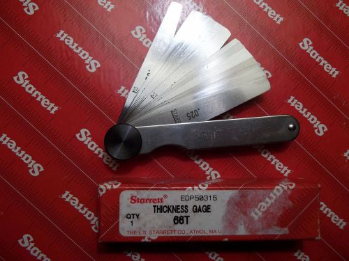 NEW STARRETT THICKNESS GAGE 66T 26 LEAVES MACHINIST TOOLS MITUTOYO FEELER GAGE
