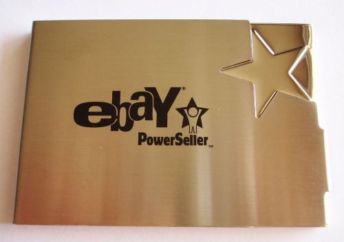 EBAY Very Special Shooting Star BUSINESS CARD HOLDER Top Award Gold Colored Case