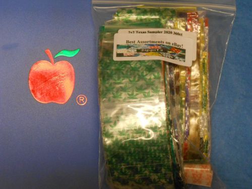 apple baggies zippitz  bags 2&#034;x 2&#034; 2020 ** (36)assorted designs (360ct) Crazzy!