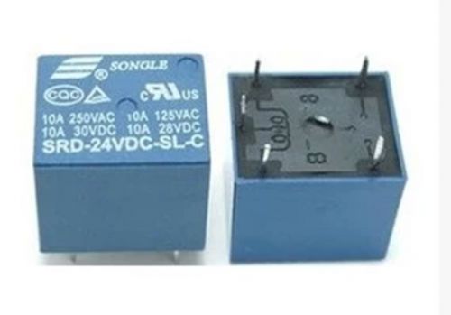 2PCS Mini Power Relay SRD-24VDC-SL-C 24V DC coil SONGLE PCB type electromagnet