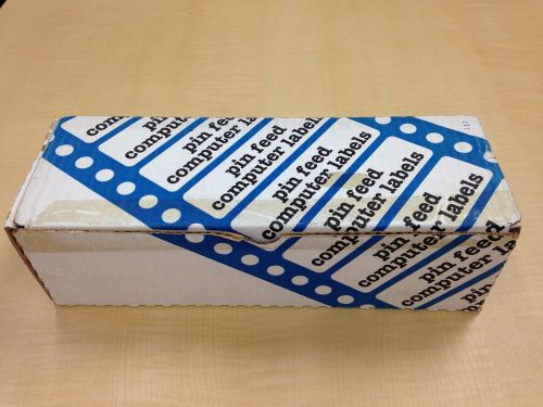 50000 white data processing labels; 3 1/2&#034;x 15/16&#034;, 1 across, pin feed labels for sale