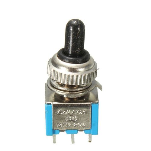 1PC DPDT ON/OFF/ON 6 PINS MINI TOGGLE SWITCH &amp; METAL RUBBER CAP WATERPROOF  New