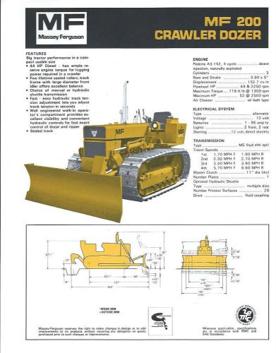 Equipment Brochure - Massey Ferguson - MF 200 - Crawler Dozer - c1971 (E2119)