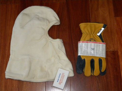 SHELBY FDP MEDIUM Firefighter Gloves &amp; Hoodie ~ BRAND NEW