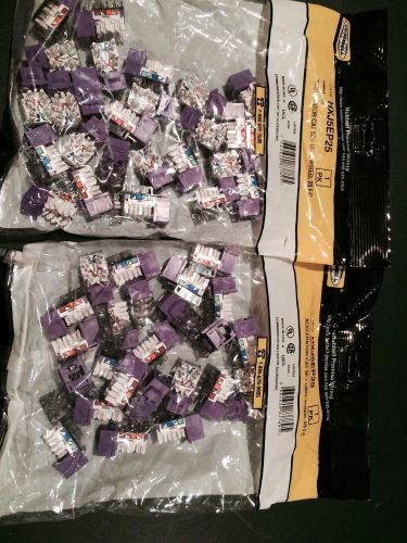 (50) fifty hubbell  hxj5ep cat5e jack purple violet xcelerator rj45 for sale