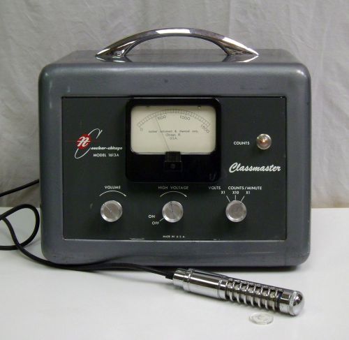 Vintage 1954 nuclear chicago 1613a vacuum tube ratemeter geiger counter working! for sale