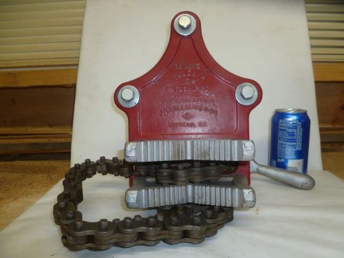 VULCAN No.4 chain strap pipe vice 1/2&#034;-8&#034; J.H. Williams &amp; Co. EXCELLENT COND