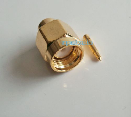 1Pcs SMA solder plug Male straight connector semi-rigid RG402 0.141&#034; cable