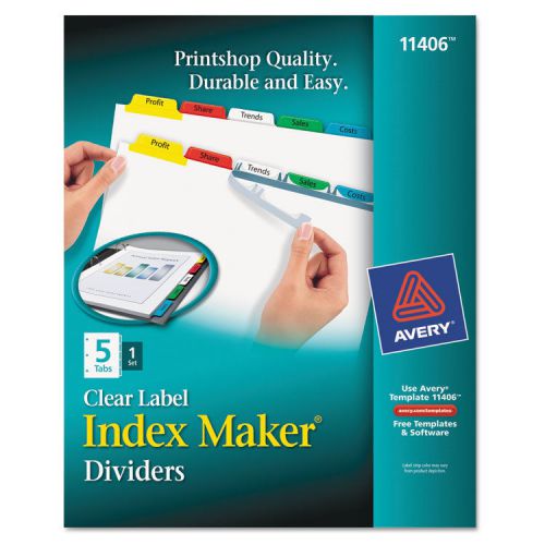 Index maker white dividers, multicolor 5-tab, letter for sale