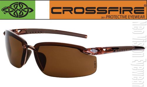 Crossfire es5 polarized brown high definition safety glasses sunglasses z87.1 for sale