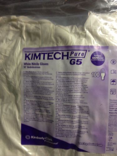 Kemberly-clark professional kimtech pure g5 white nitrile gloves 10&#034; ambidextros for sale