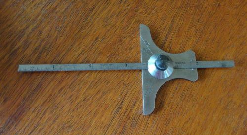 L.s. starrett no. 236 depth gage machinist tool with no 610n 6&#034; rule for sale