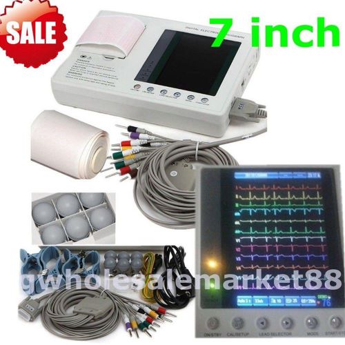 12-lead digital 3-channel electrocardiograph ecg/ekg machine interpretation sale for sale