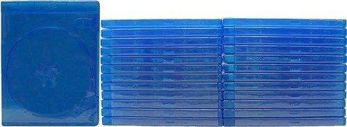 25 x Empty Standard Blue Replacement Boxes/Cases for Blu-Ray DVD Movies (DVBR...