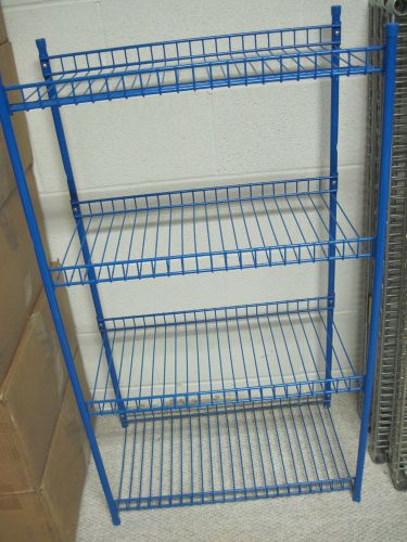 Used Royal Blue Four Shelf Wire Rack