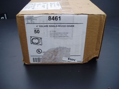 Box 50 egs 4&#034; electrical square single device cover / mud ring 8461 5/8&#034; raised for sale