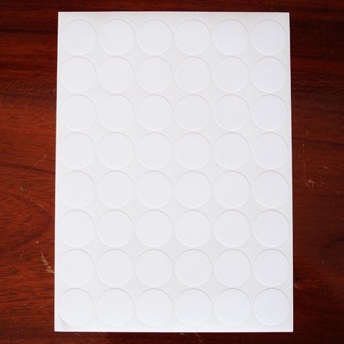 48 White Code Circle Sticky Labels 25 mm Dot Stickers, Tags, Blank Self Adhesive