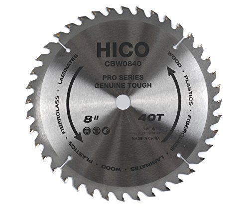Hico cbw0840 8-inch 40-tooth atb thin kerf general purpose saw blade with 5/8-in for sale