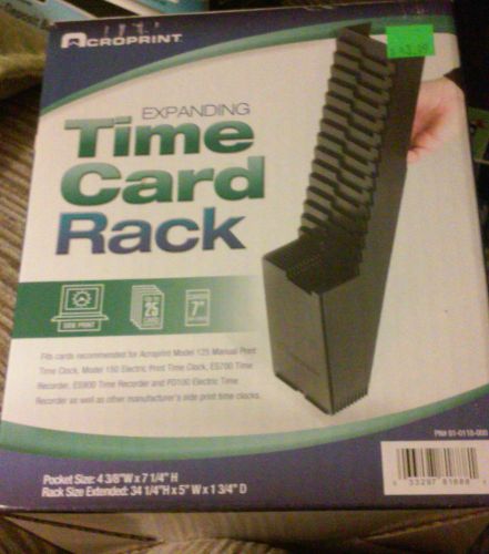 Acroprint 81-0118-000 25-Pocket Expanding Time Card Rack, Plastic, Black