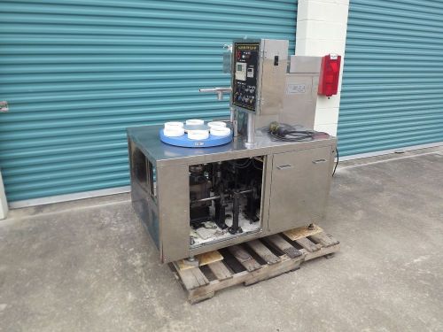 Wako automatic piston filler filling machine rotating jar - liquids, pastes tube for sale