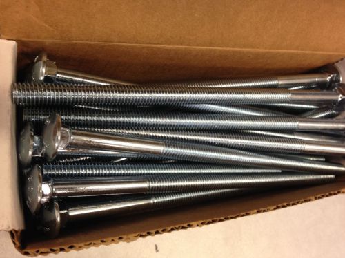 3/8&#034;-16 x 8&#034; cairrage bolts (box of 25) - grade 2 zinc plated steel for sale
