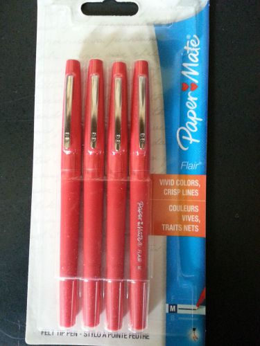 8 Papermate Felt Tip Pen, red, medium point