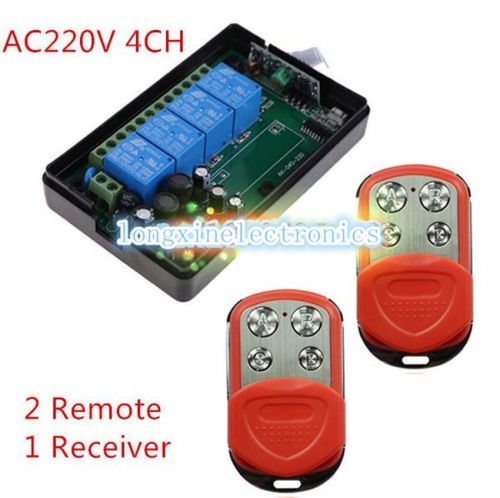 4-Channel AC85~260V 10A 433MHZ Wireless Remote Control Switch with 2 keyfobs