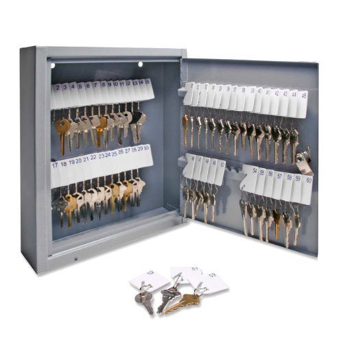 Key Storage Cabinet Secure Safe Lock Hooks Steel Box Tags Wall Mount Business
