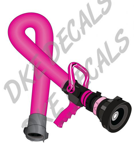 FIREFIGHTER HELMET DECALS - Breast Cancer Awareness Hose Ribbon Pink reflective