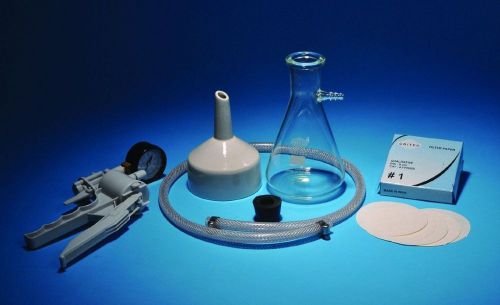 Home lab science: lab chemical filter kit w/ hand vacuum pump united scientific for sale