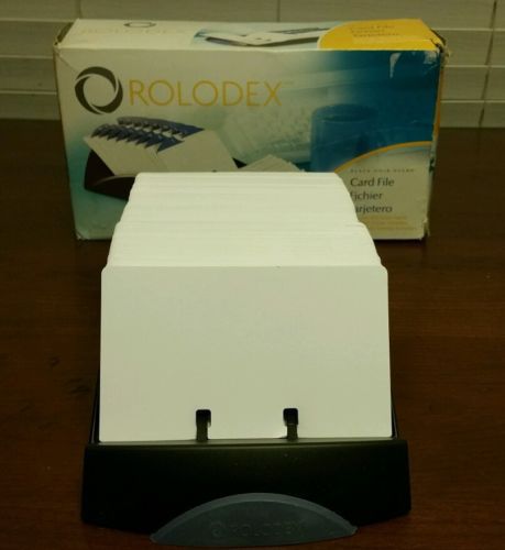 Rolodex Open Tray Card File 500 3x5 cards Index Tabs Black 67032 RARE HTF NO a-z