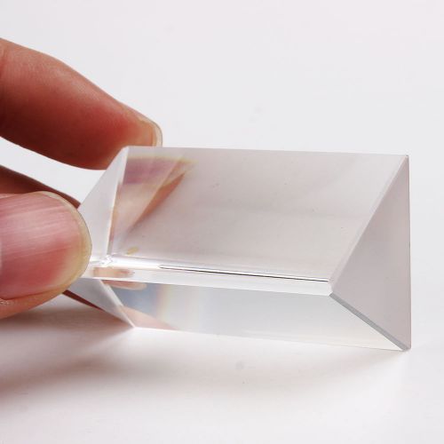 Crystal Teaching Precision Optical Glass Prism Refractor Light Spectrum New