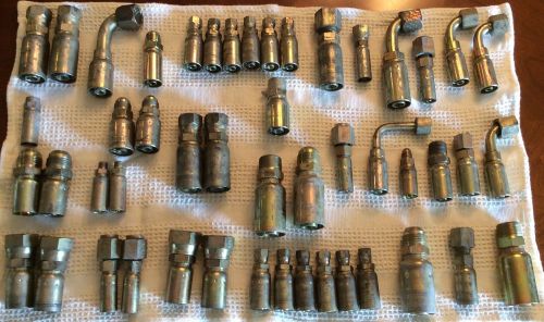 Lot quantity of 49 hydraulic fittings eaton weatherhead &amp; others jic male female for sale