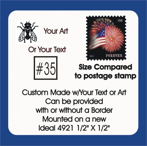 1/2&#034; Sq. w/custom text or artwork, 1 color  - Ideal 4921 Self Ink Rubber Stamp