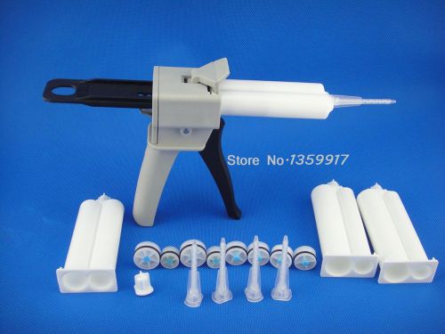 AB glue cartridge 2:1 1:1 Universal 50ML Manual Dispense Gun with Cartridge &amp;Mix