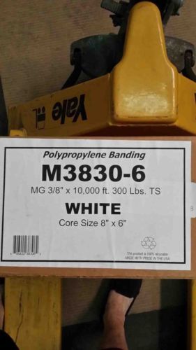 3/8&#034; wide poly strapping 10,000ft/coil white for sale