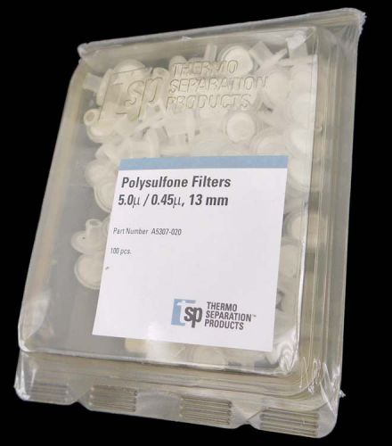 NEW Thermo A5307-020 HPLC 13mm 5.0u 0.45u Polysulfone Syringe Filter 100-Pack