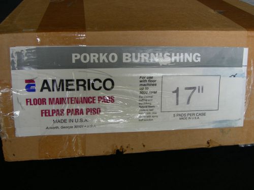 4 Pack 17&#034; Porko Burnishing Pads Natural Hogs Hair Floor Machine Polishing