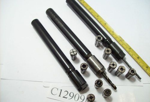 3) da200 collet extensions with 3/4&#034;&#034; dia. shank &amp; 10 da 200 collets lot c12909 for sale