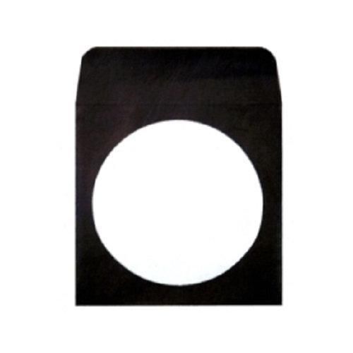 100 Black Paper CD Sleeves with Window &amp; Flap New