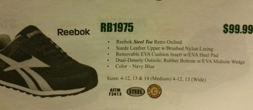 Reebok steel toe shoe&#039;s