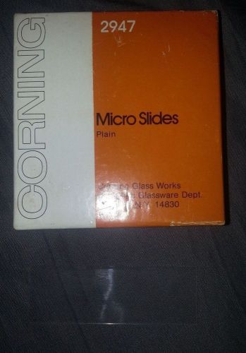 Box of 63 Corning Glass Works Microscope Slides 3x1&#034; Plain No. 3947