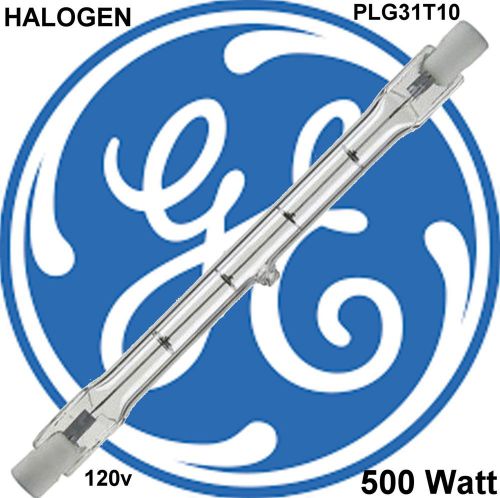 (2)  ge halogen light bulb ampoule 500 watts plg31t10 for sale