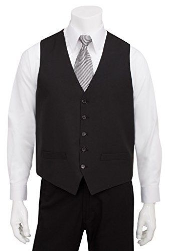 Chef Works VPME-BLK-2XL Men&#039;s Basic Polyester Vest, Black, XX-Large