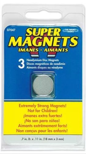 3 Piece Super Neodymium Magnets 07047 Master Magnetics